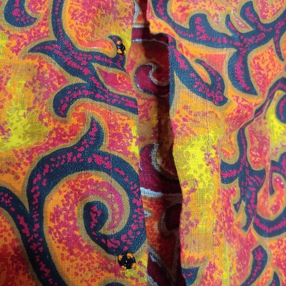 Vintage 70s Handmade Pillow Shams Set of 3 Orange Red Swirl Tassel Standard Size - Picture 10 of 16